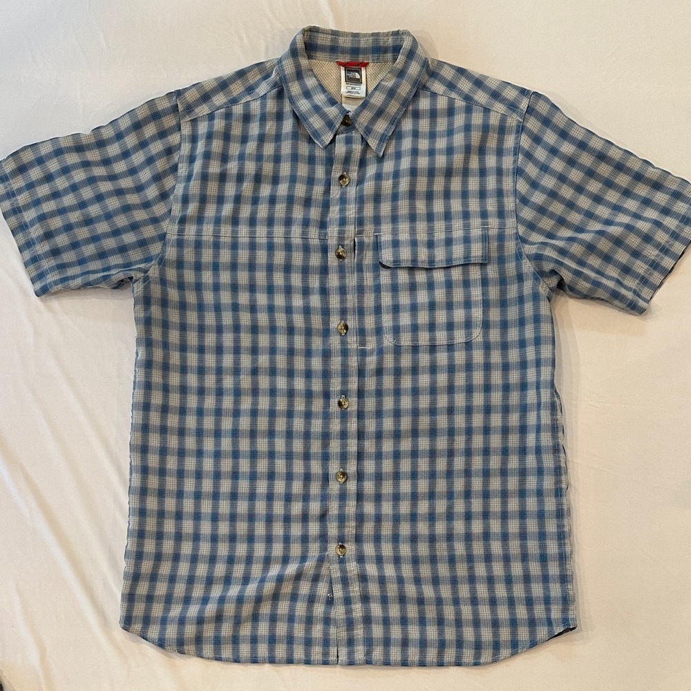 The North Face Blue and White Plaid Men's Shirt